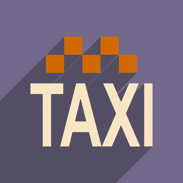 フラット影のアイコンとモバイル applacation タクシー — ストックベクタ