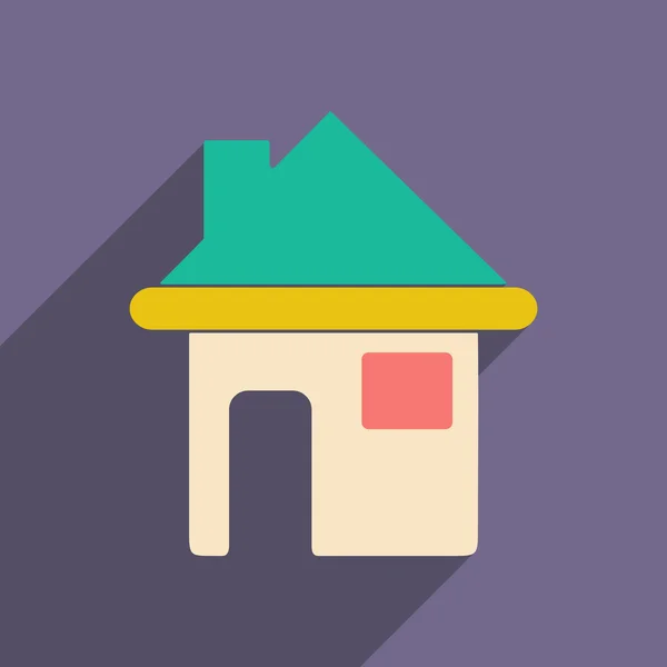 Plano com ícone de sombra e applacation móvel casa —  Vetores de Stock