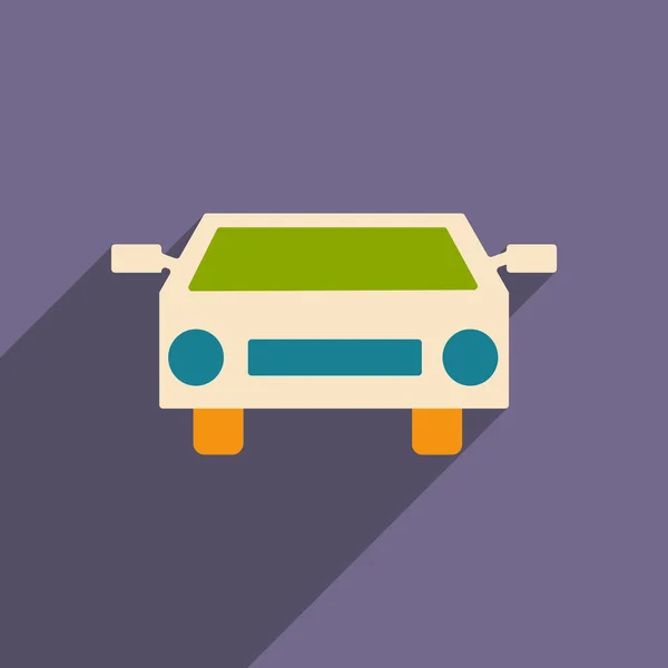 Piso con icono de sombra y coche applacation móvil — Vector de stock