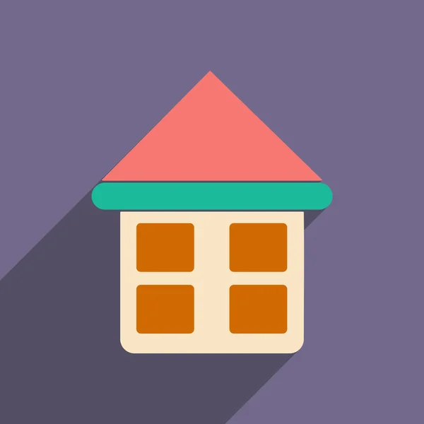 Mieszkanie z cień ikona i mobilnych applacation dom — Wektor stockowy