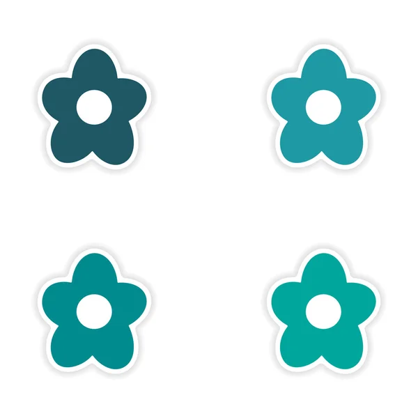 Vergadering realistische sticker ontwerp op papier bloem — Stockvector
