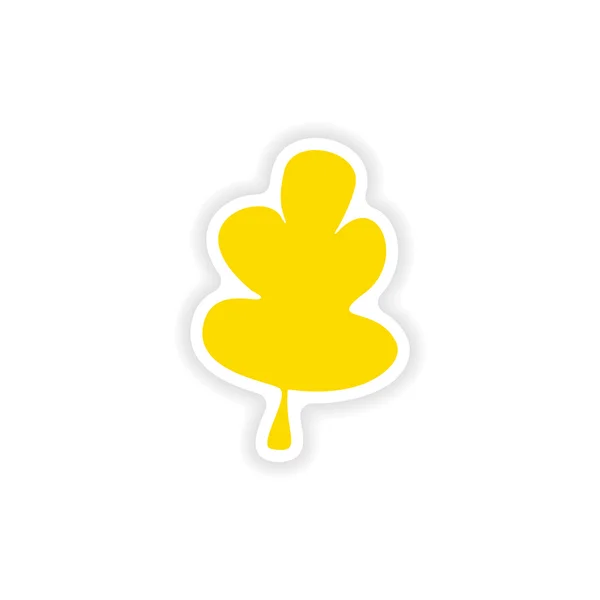 Icon sticker realistic design on paper oak leaf — Stock Vector