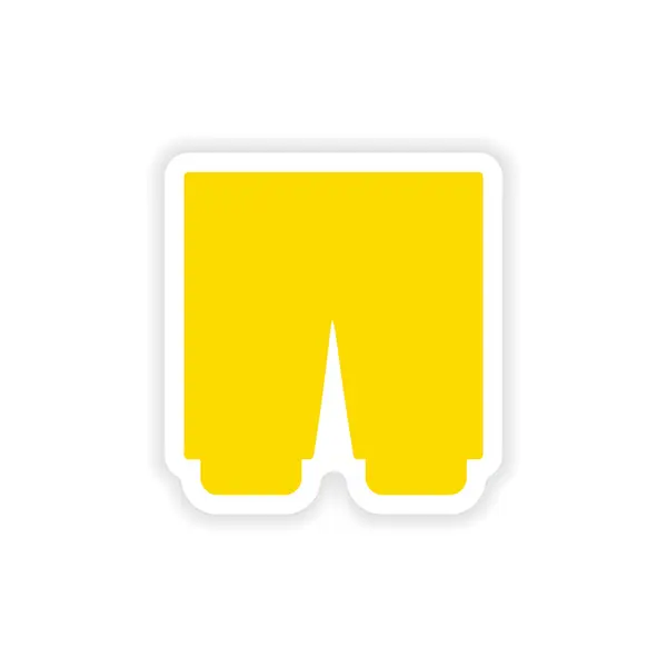 Ícone adesivo design realista em shorts de papel —  Vetores de Stock