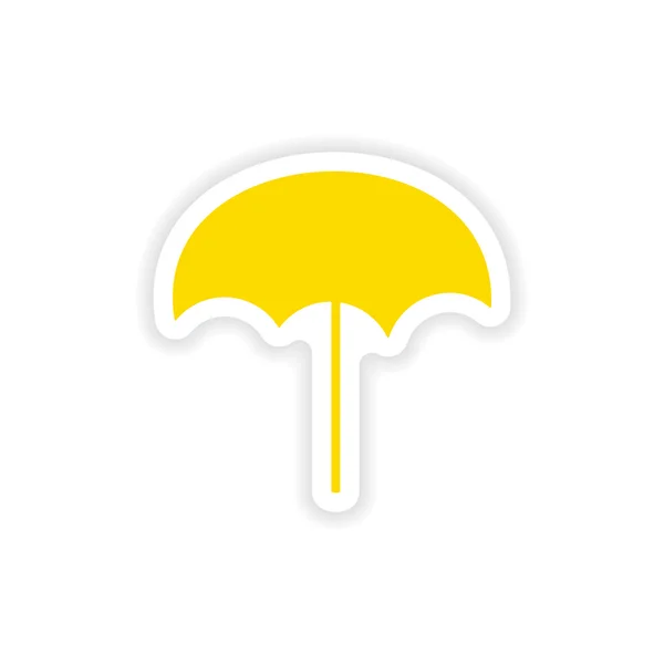 Icon sticker realistic design on paper beach umbrella — Stock Vector