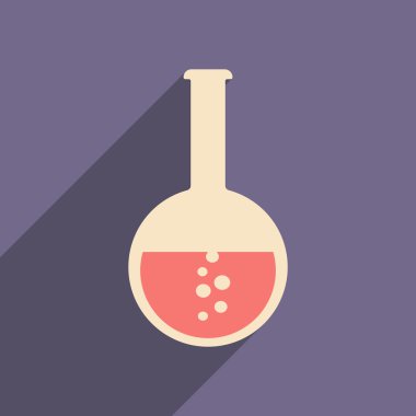 Düz gölge simgesi ve mobil applacation şişesi ile