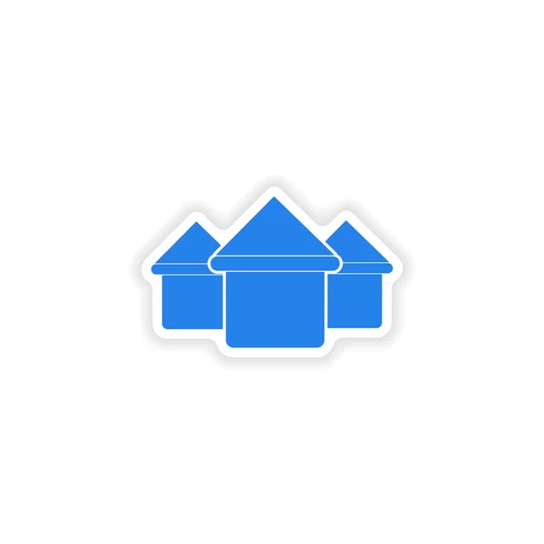 Icon sticker realistic design on paper houses — Stock Photo, Image