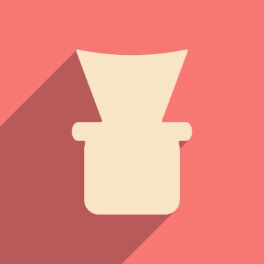 Düz gölge simgesi ve mobil uygulama shisha kase ile