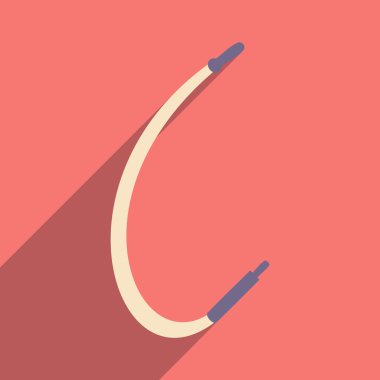 Düz gölge simgesi ve mobil uygulama boru nargile ile