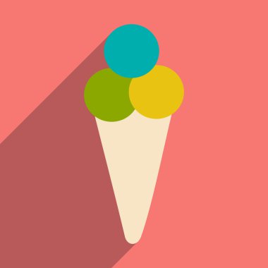 Düz gölge simgesi ve mobil applacation dondurma ile