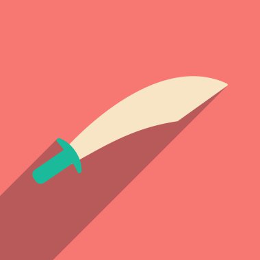 Düz gölge simgesi ve mobil uygulama kılıç ile