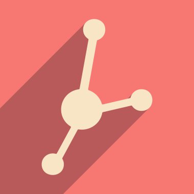 Düz gölge simgesi ve mobil applacation molekülleri ile