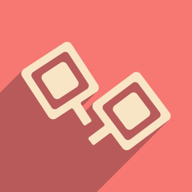 Düz gölge simgesi ve mobil applacation kol düğmesi