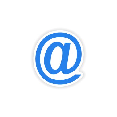 simgesi etiket gerçekçi tasarım kağıt e-posta simgesini