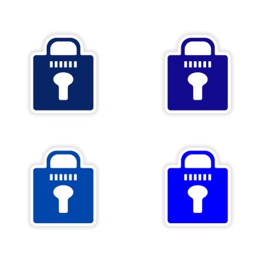 derleme gerçekçi etiket tasarım kağıt kilit