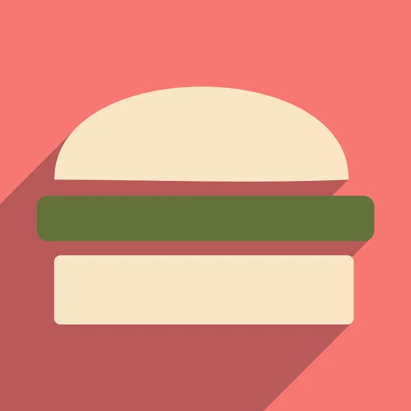Platta med skugga ikonen och mobila applacation hamburgare — Stock vektor
