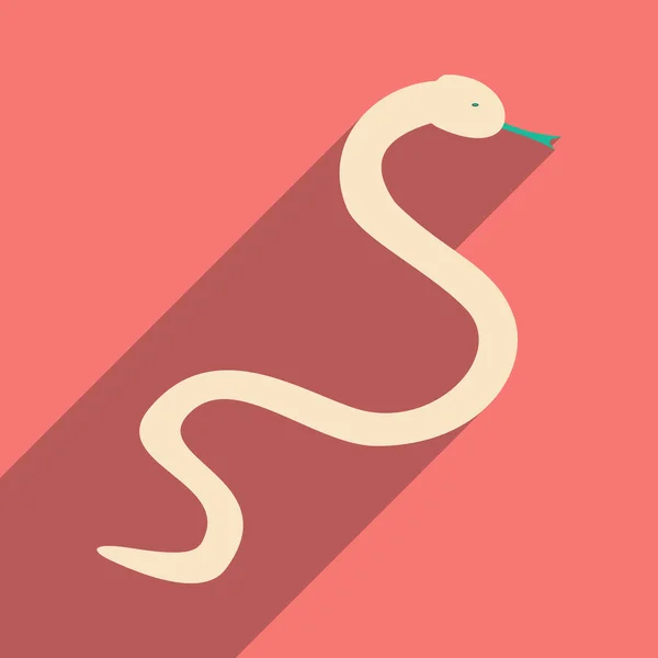 Flat with shadow icon and mobile application snake