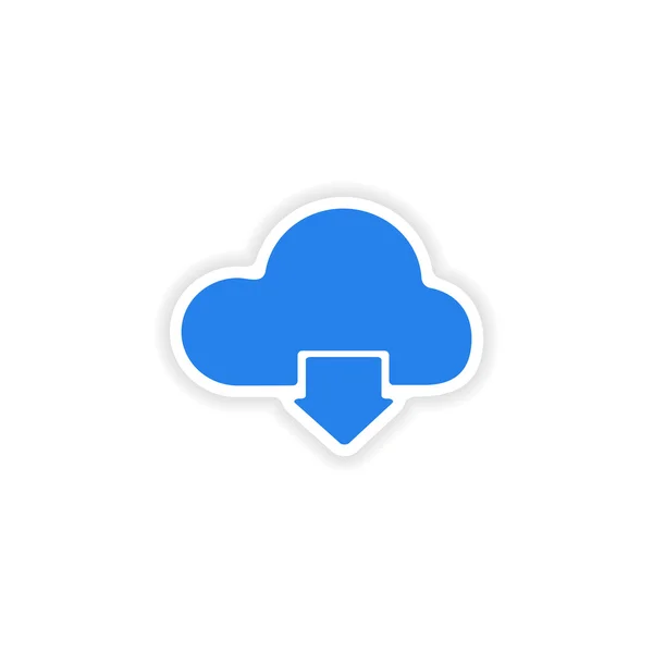 Pictogram sticker realistische ontwerp op papier wolk — Stockvector