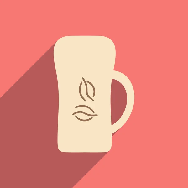 Piso con icono de sombra y café applacation móvil — Archivo Imágenes Vectoriales