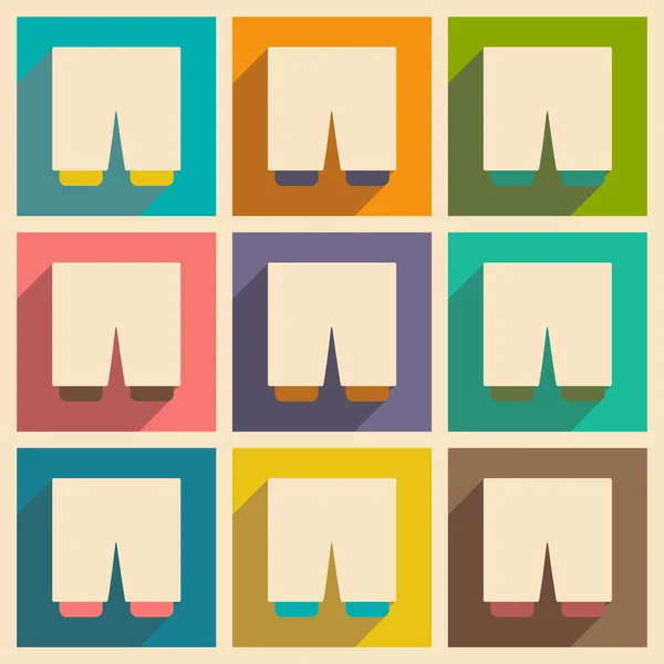 Piso con concepto de sombra y pantalones cortos de aplicación móvil — Archivo Imágenes Vectoriales