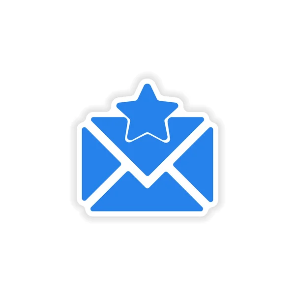 Symbol Aufkleber realistisches Design auf Papier E-Mail — Stockvektor