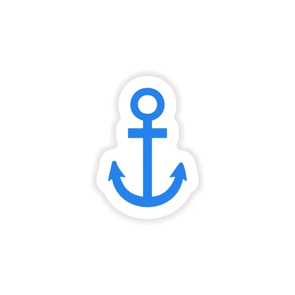 Icon sticker realistic design on paper anchor — Stock Vector