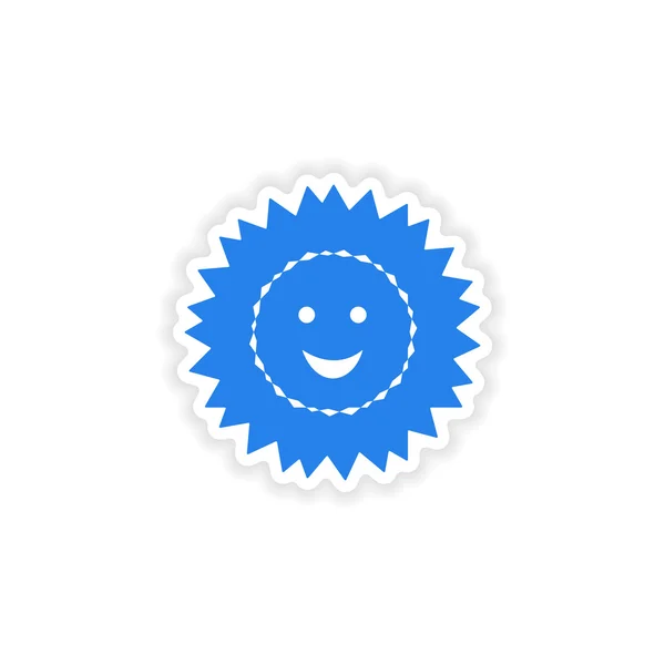 Icon sticker realistic design on paper sun — Stock Vector