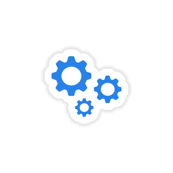 Icon sticker realistic design on paper settings — Stock Vector