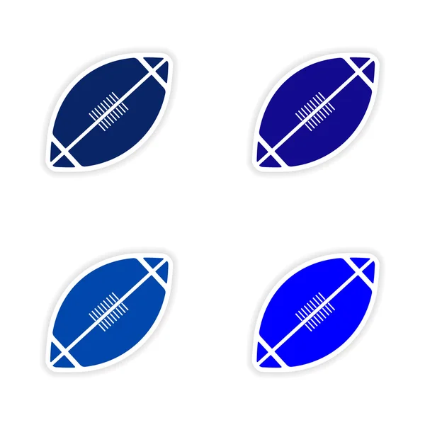 Vergadering realistische sticker ontwerp op papier rugby — Stockvector