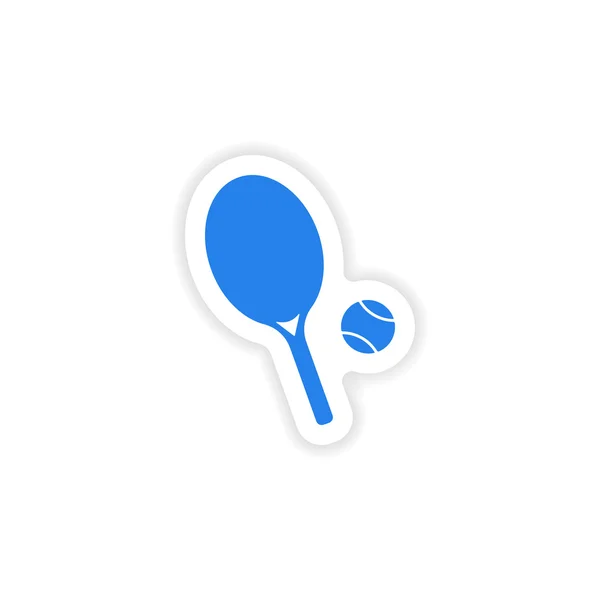 Icon sticker realistic design on paper tennis — Stock Vector