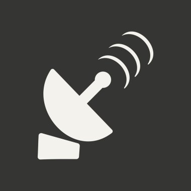 Düz siyah ve beyaz mobil uygulama uydu anteni