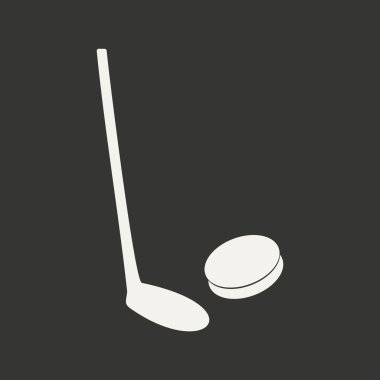 Düz siyah ve beyaz mobil uygulama hokey 