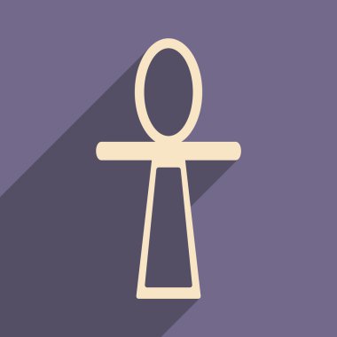 Düz gölge simgesi ve mobil uygulama Antik Mısır ankh ile