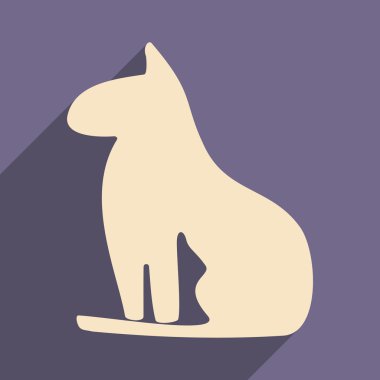 Düz gölge simgesi ve mobil uygulama Mısır kedi ile