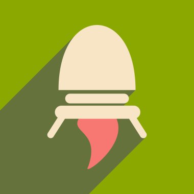 Düz gölge simgesi ve mobil applacation roket ile