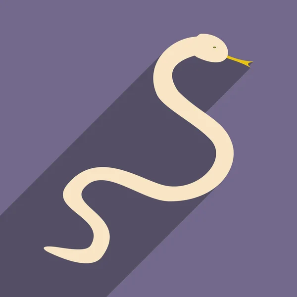 Plat avec icône d'ombre et serpent d'application mobile — Image vectorielle