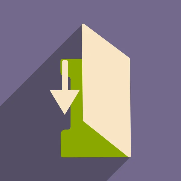 Piso con icono de sombra y carpeta de aplicación móvil — Archivo Imágenes Vectoriales