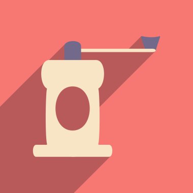 düz gölge simgesi ve Mobil Uygulama Kahve değirmeni ile