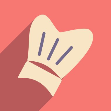 Düz gölge simgesi ve mobil uygulama chef şapka ile