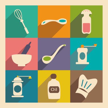 Düz gölge kavramı ve mobil uygulama mutfak aletleri ile