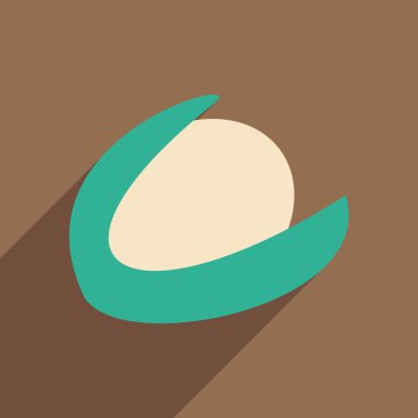 Düz gölge simgesi ve mobil uygulama fındık ile