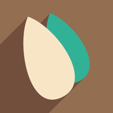 Düz gölge simgesi ve mobil uygulama badem ile