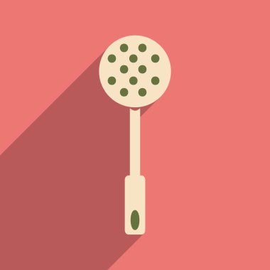 Düz gölge simgesi ve mobil uygulama kepçe ile