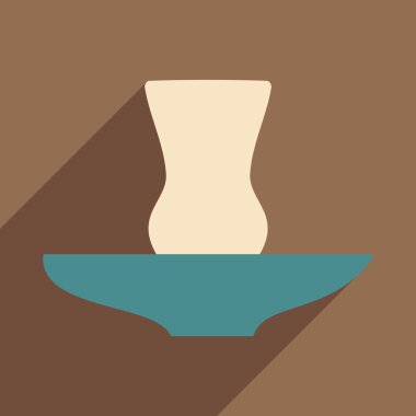 Düz gölge simgesi ve mobil uygulama cam Doğu ile