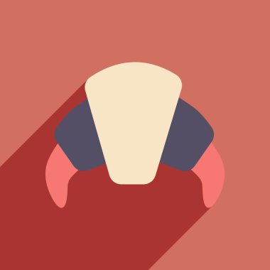 düz gölge simgesi ve mobil uygulama kruvasan ile