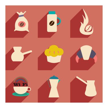 düz gölge kavramı ve mobil uygulama kahve molası