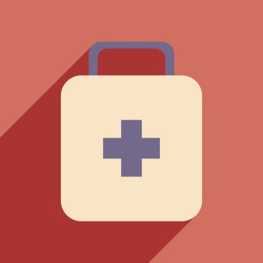 düz gölge simgesi ve mobil uygulama ecza