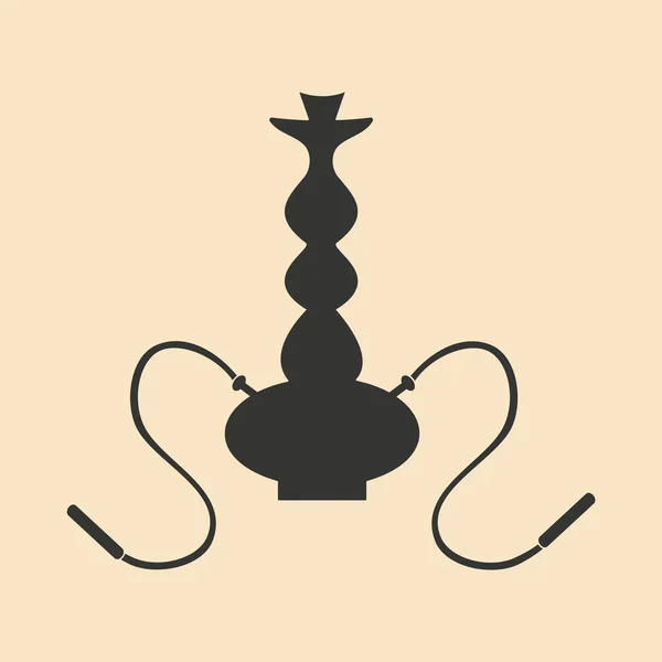 Plat in zwart-wit mobiele toepassing waterpijp shisha — Stockvector