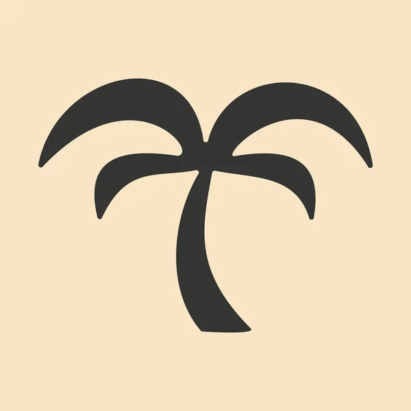 Düz siyah ve beyaz mobil uygulama palmiye ağacı — Stok Vektör