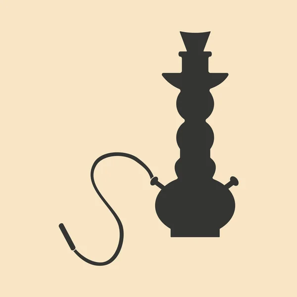 Flach in schwarz-weißer mobiler Anwendung Shisha Shisha — Stockvektor