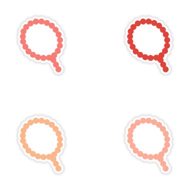 Kağıt tespih derleme gerçekçi etiket tasarımı